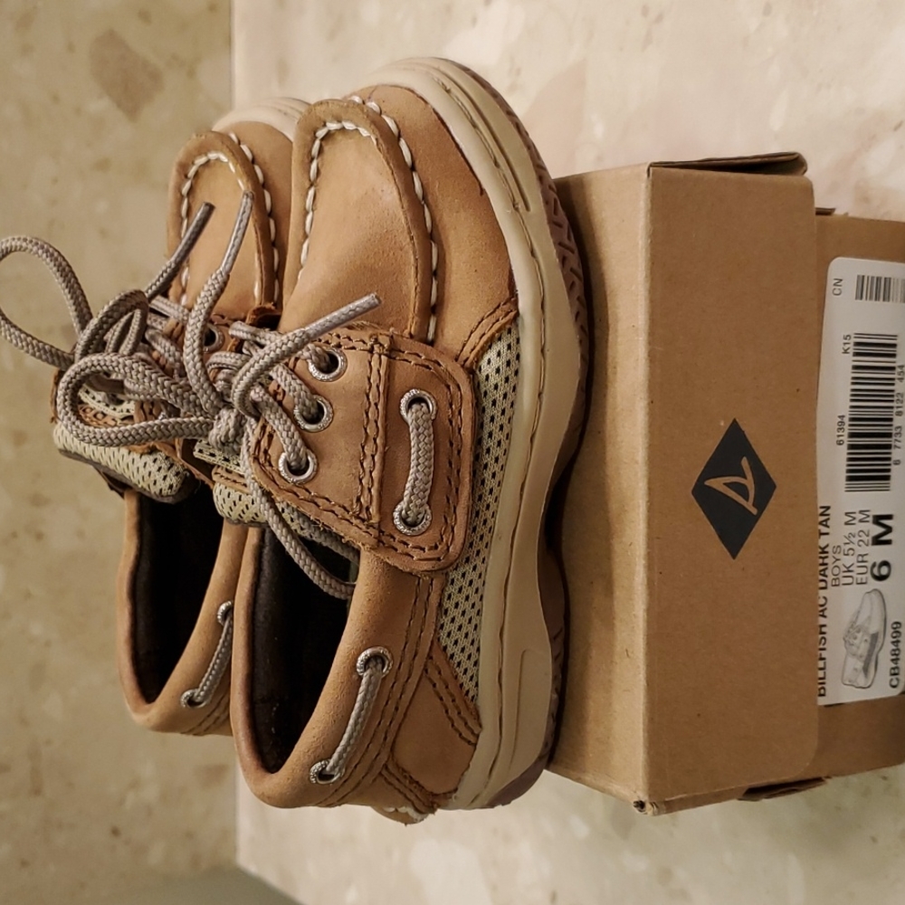 Sperry Topsider toddler size 6 Billfish shoes (dark tan)
